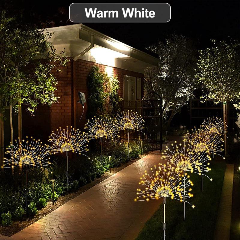 Solar Firework Light Outdoor IP65 Waterproof Fairy Lights Halloween Deco