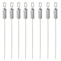 4pcs Stainless Steel BBQ Skewers Set with Push Plate Easy to Wash
