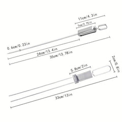4pcs Stainless Steel BBQ Skewers Set with Push Plate Easy to Wash