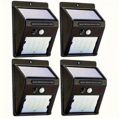 4pcs Solar Wall Lights Outdoor Waterproof Induction Path Lighting