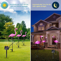 Flamingo LED Stake Lights Solar Powered Waterproof Garden Decor