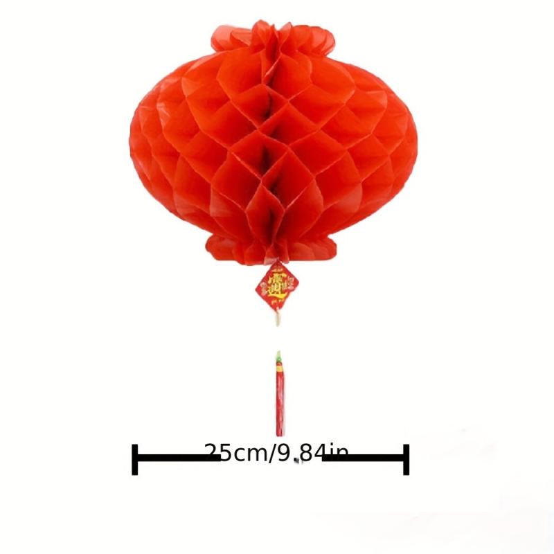 10pcs Red Paper Lanterns Chinese Lanterns Hanging Paper Lanterns Party Ornaments