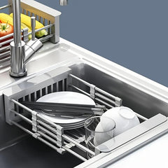 Expandable Stainless Steel Sink Strainer Basket Collapsible Colander