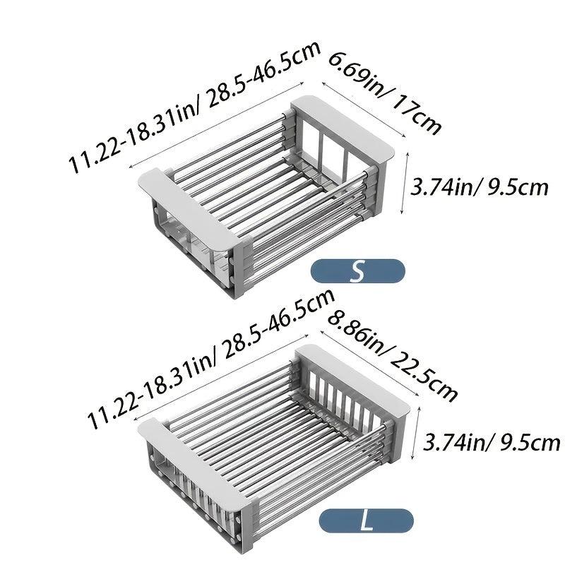 Expandable Stainless Steel Sink Strainer Basket Collapsible Colander