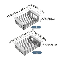 Expandable Stainless Steel Sink Strainer Basket Collapsible Colander