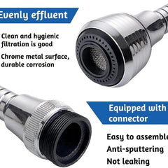 360 Degree Faucet Booster Anti-splash Shower Head Extension Nozzle Filter