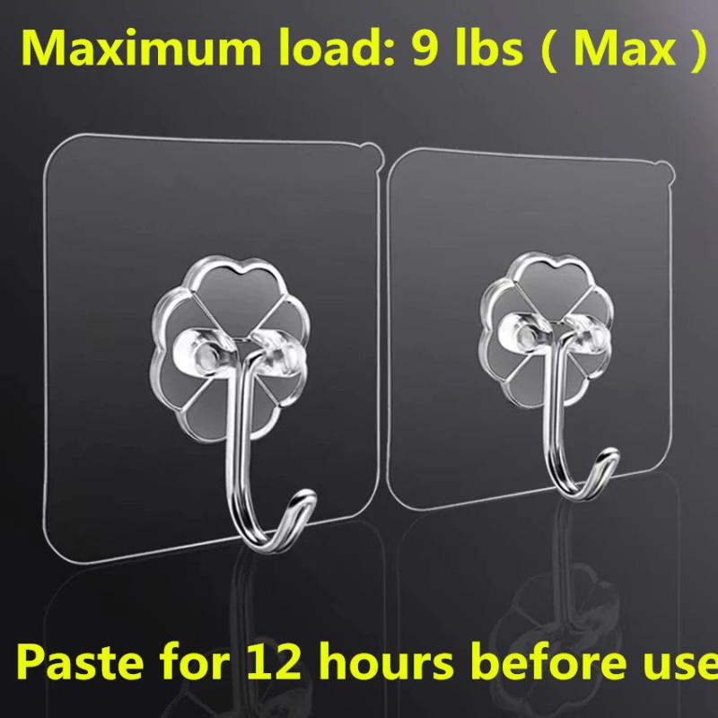 10pcs Adhesive Hooks No Trace Sticky Hooks For Wall Hangers