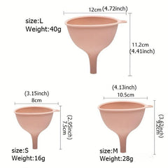 3pcs Kitchen Funnel Set Canning Silicone Food Funnel 84g Small Large Wide Mouth