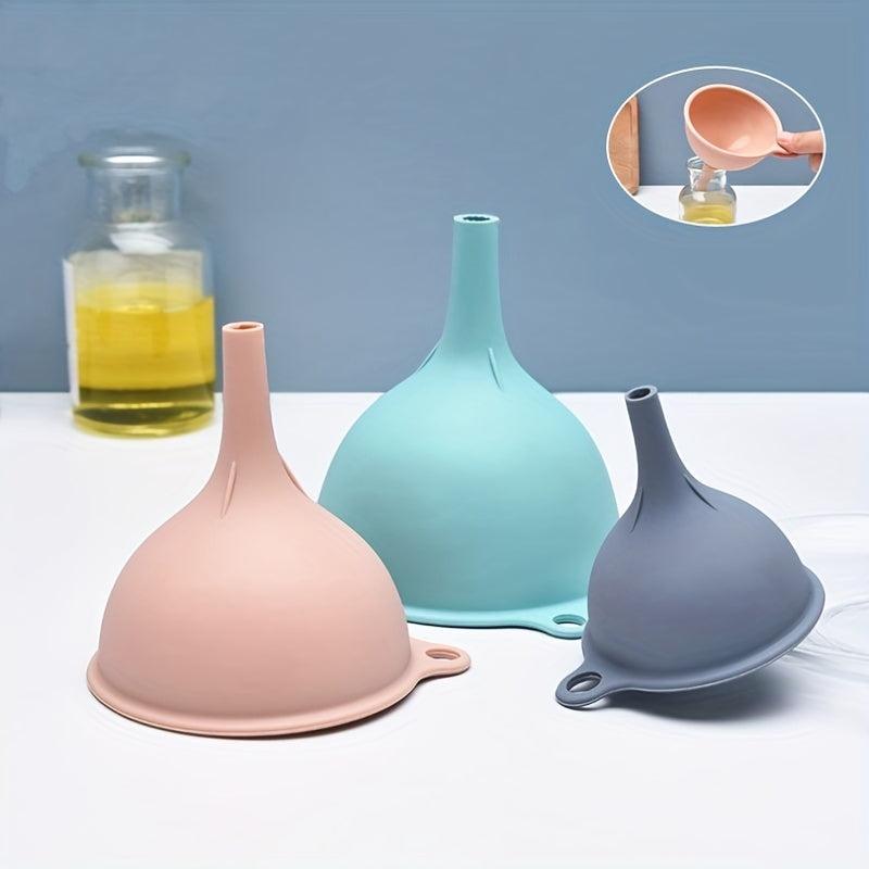 3pcs Kitchen Funnel Set Canning Silicone Food Funnel 84g Small Large Wide Mouth