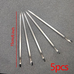 5pcs Stainless Steel BBQ Skewers Oven Stove Roasting Needles
