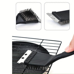 Stainless Steel Barbecue Brush and Scraper - Heavy Duty BBQ Cleaning Accessory