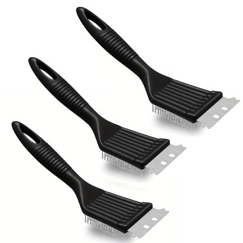 Stainless Steel Barbecue Brush and Scraper - Heavy Duty BBQ Cleaning Accessory