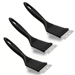 Stainless Steel Barbecue Brush and Scraper - Heavy Duty BBQ Cleaning Accessory