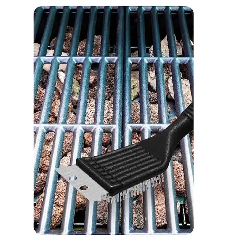 Stainless Steel Barbecue Brush and Scraper - Heavy Duty BBQ Cleaning Accessory