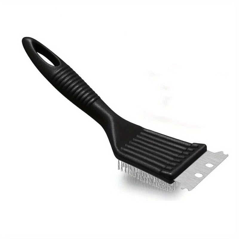 Stainless Steel Barbecue Brush and Scraper - Heavy Duty BBQ Cleaning Accessory