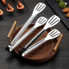 Stainless Steel Tongs for Frying BBQ Kebab Skewers Buffet Cooking Tool