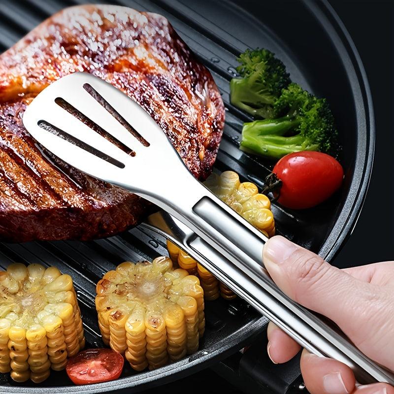 Stainless Steel Tongs for Frying BBQ Kebab Skewers Buffet Cooking Tool