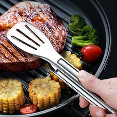 Stainless Steel Tongs for Frying BBQ Kebab Skewers Buffet Cooking Tool