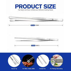 Professional Stainless Steel Tweezers for Cooking Repairing Sea Food BBQ
