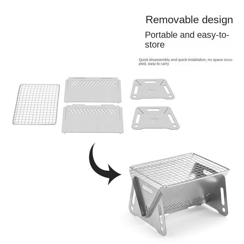 Portable Stainless Steel BBQ Grill for Camping Picnics Outdoor Cooking