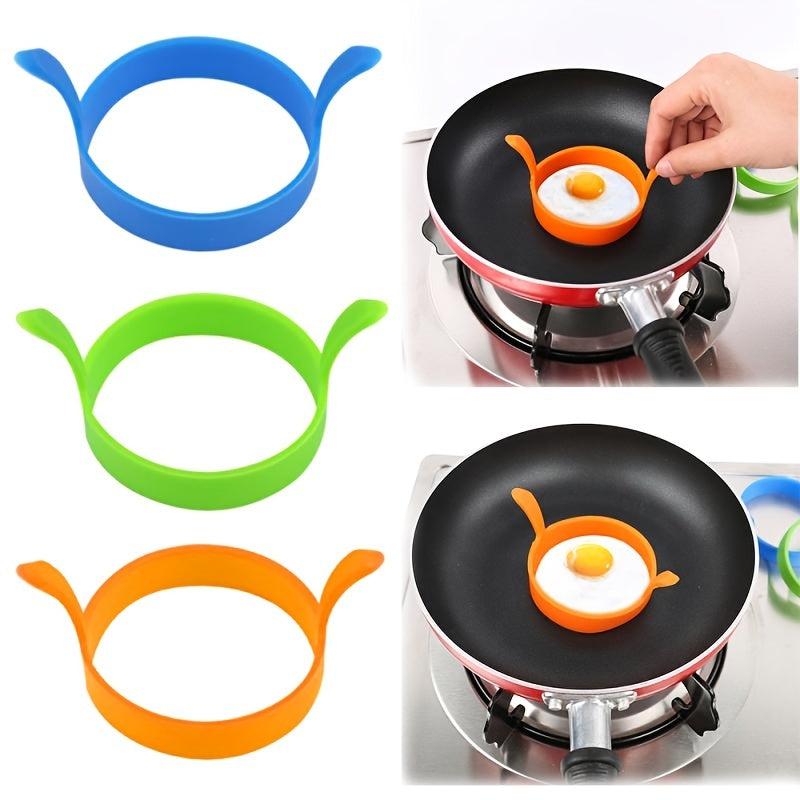 3pcs Silicone Round Egg Rings Pancake Mold Silicone Egg Ring BBQ Tools