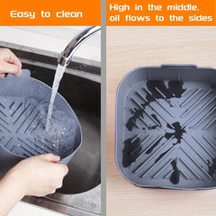 2pcs Square Silicone Liner for Air Fryer Non Stick High Temperature Resistant