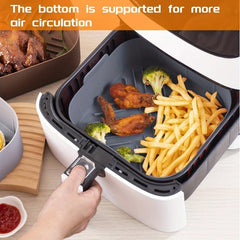 2pcs Square Silicone Liner for Air Fryer Non Stick High Temperature Resistant