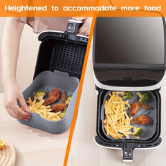 2pcs Square Silicone Liner for Air Fryer Non Stick High Temperature Resistant