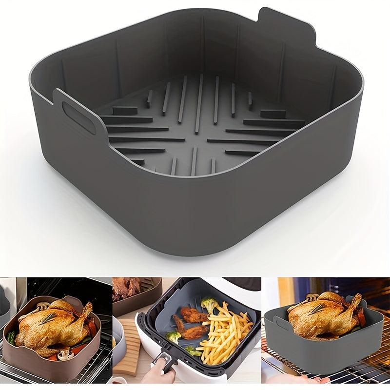 2pcs Square Silicone Liner for Air Fryer Non Stick High Temperature Resistant