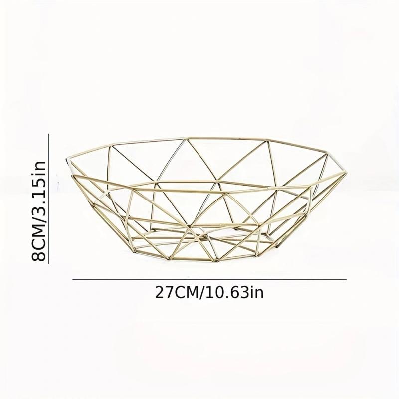 Nordic Style Iron Fruit Basket for Living Room Coffee Table