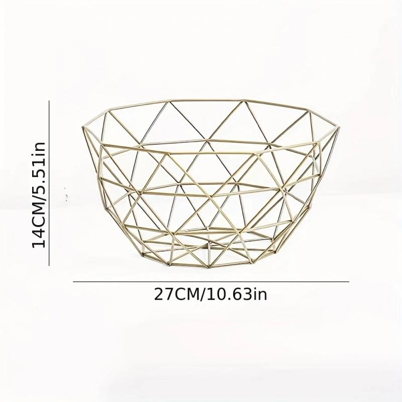 Nordic Style Iron Fruit Basket for Living Room Coffee Table