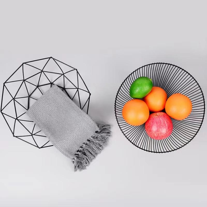 Nordic Style Iron Fruit Basket for Living Room Coffee Table
