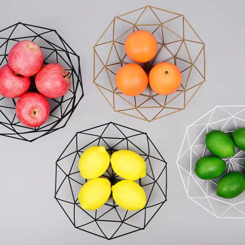 Nordic Style Iron Fruit Basket for Living Room Coffee Table