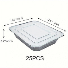 25pcs 9x13 Disposable Aluminum Pans - BBQ Essential!
