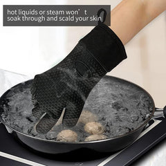 Silicone BBQ Gloves Heat Resistant Waterproof Kitchen Mitts