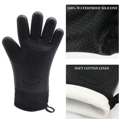 Silicone BBQ Gloves Heat Resistant Waterproof Kitchen Mitts