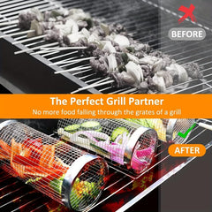 Grill Basket BBQ Stainless Steel Mesh Portable Grill Baskets