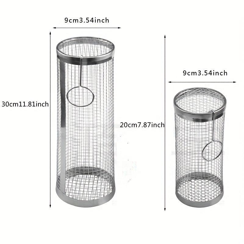 Stainless Steel Grill Basket 19.3cm Rolling Barbecue Bag