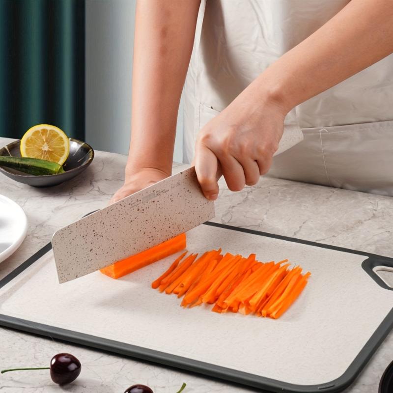 Large Reversible Plastic Cutting Board with Nonslip Handle