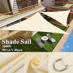 1pc 2 3 3 6 5M Triangle Sun Shade Sail Canopy UV Block Sun Shelter
