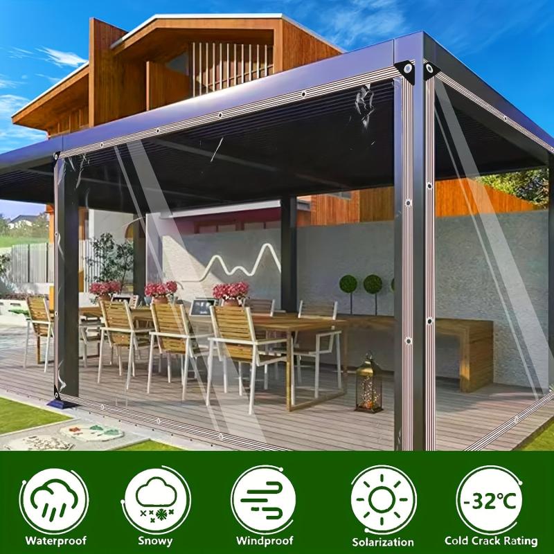 Clear Waterproof Tarp Cover Plastic Tarpaulin Sheet Heavy Duty