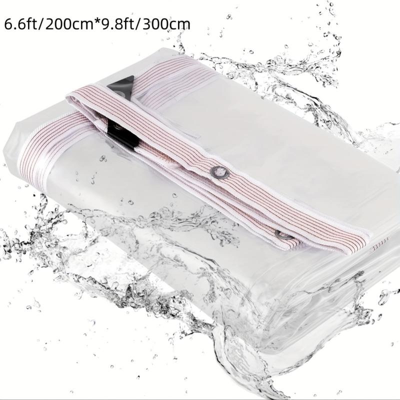Clear Waterproof Tarp Cover Plastic Tarpaulin Sheet Heavy Duty