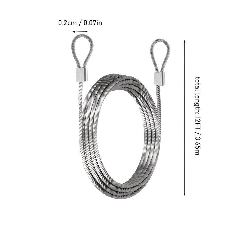 4pcs 12ft 2mm Stainless Steel Cable Wire Rope for Sun Shade Sail Fixing