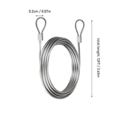 4pcs 12ft 2mm Stainless Steel Cable Wire Rope for Sun Shade Sail Fixing