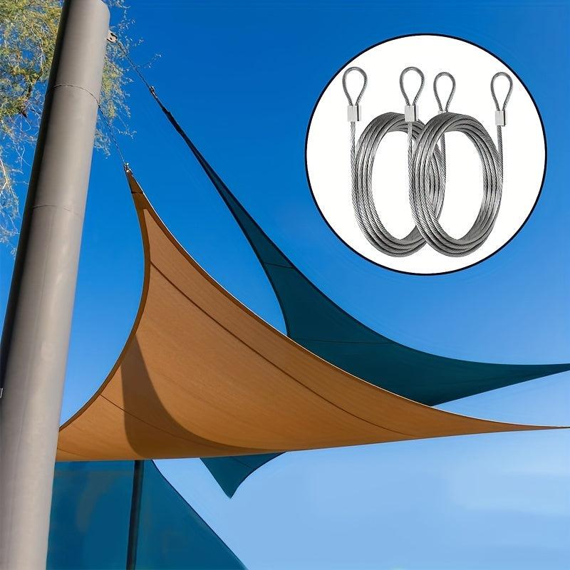4pcs 12ft 2mm Stainless Steel Cable Wire Rope for Sun Shade Sail Fixing
