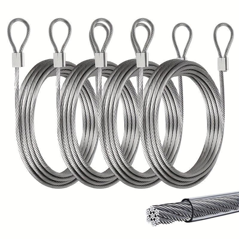 4pcs 12ft 2mm Stainless Steel Cable Wire Rope for Sun Shade Sail Fixing