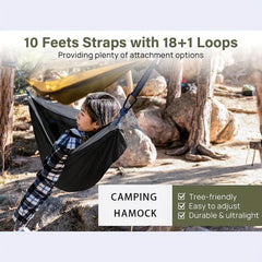 Double & Single Portable Hammock Lightweight Nylon Parachute
