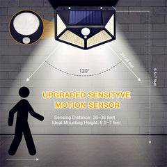 100LED Solar Wall Lamp Outdoor Waterproof Garden Light