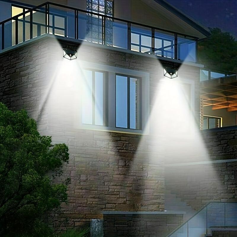 100LED Solar Wall Lamp Outdoor Waterproof Garden Light