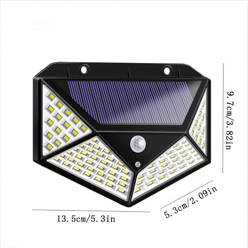 100LED Solar Wall Lamp Outdoor Waterproof Garden Light